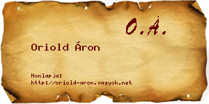 Oriold Áron névjegykártya