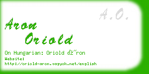 aron oriold business card